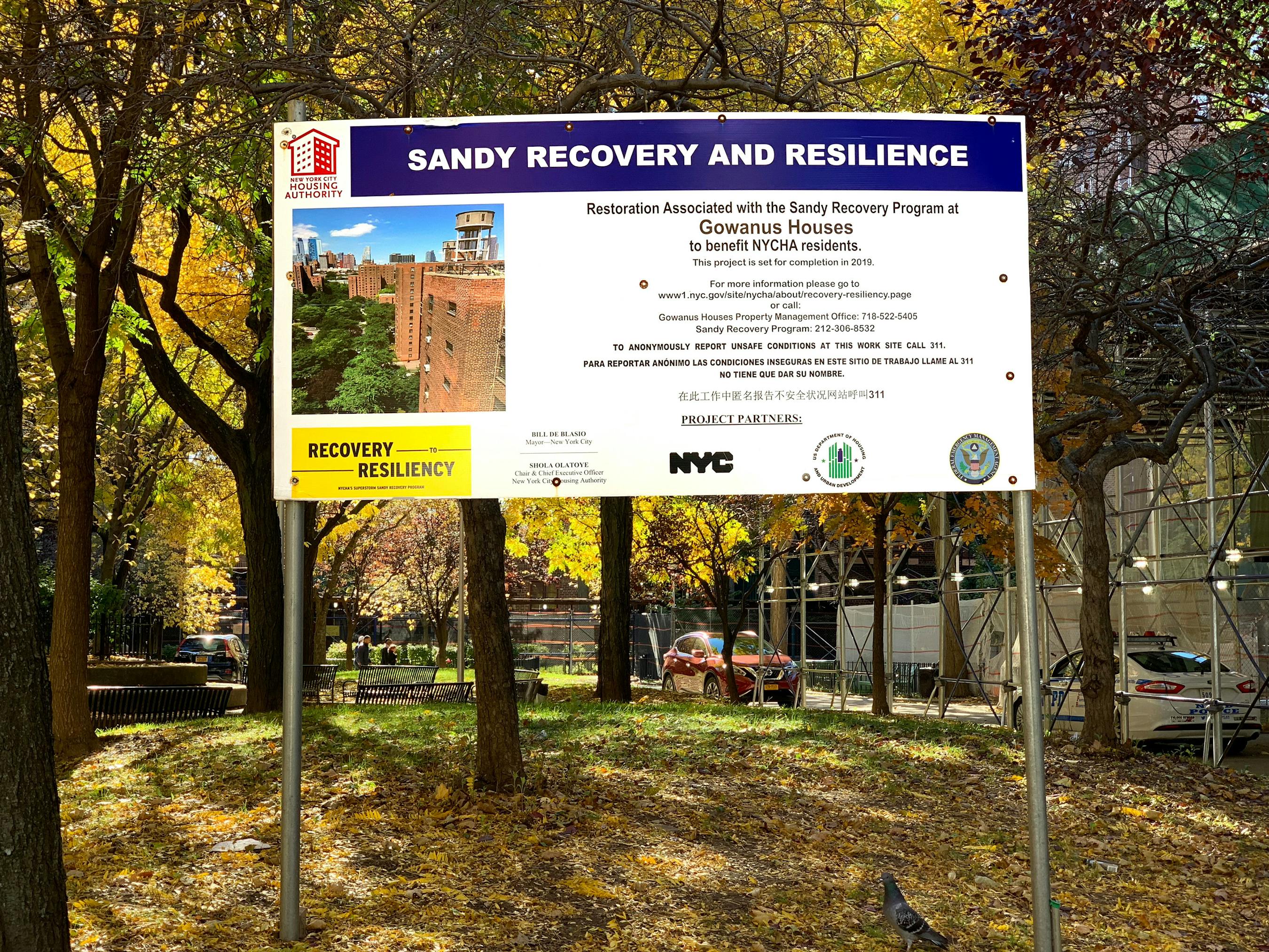 NYCHA sandy sign